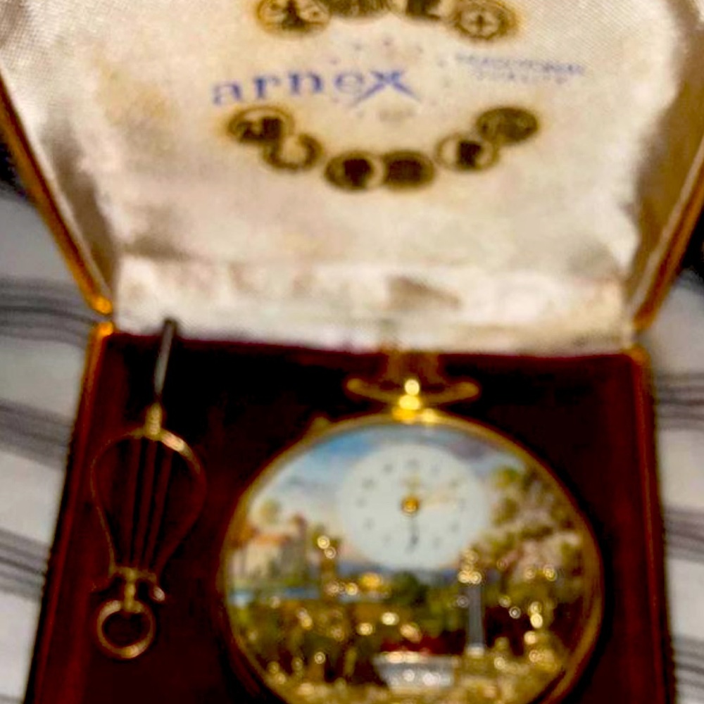 Beautifully decorated arnex vintage pocket watch